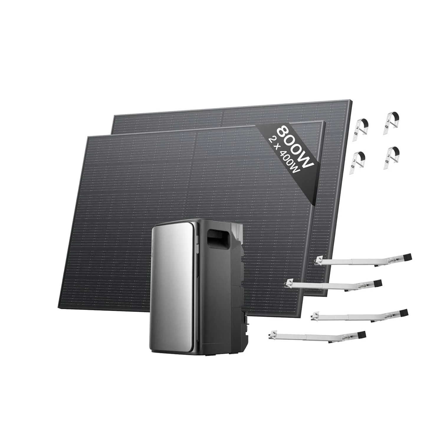 EcoFlow Stream Pro with 800W rigid solar panels and lattice balcony brackets