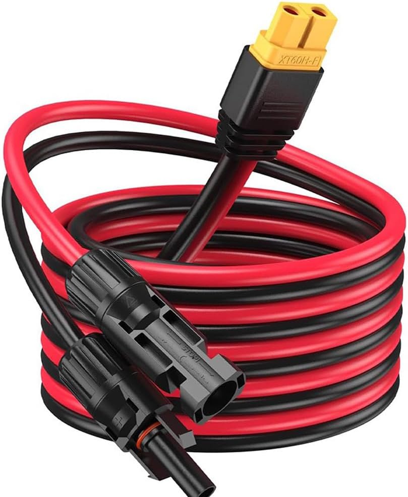 Solar Panel Connector to XT60 Female Extension Cable, 3 metres, for portable power stations
